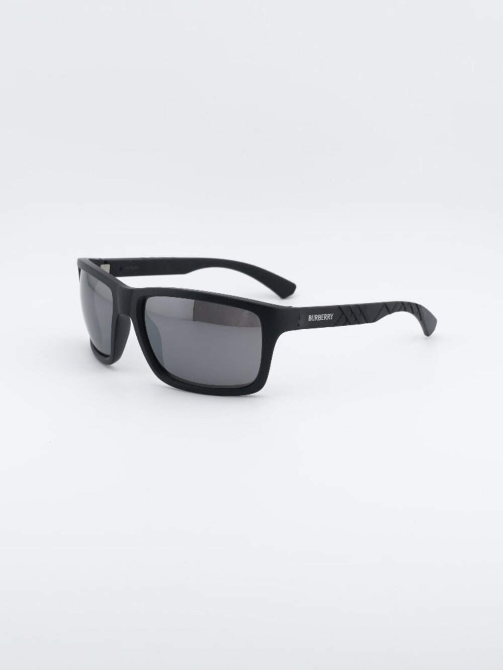 Burberry BE4483 34646G Sunglasses Black Rectangle Frame, Grey Mirror Lenses
